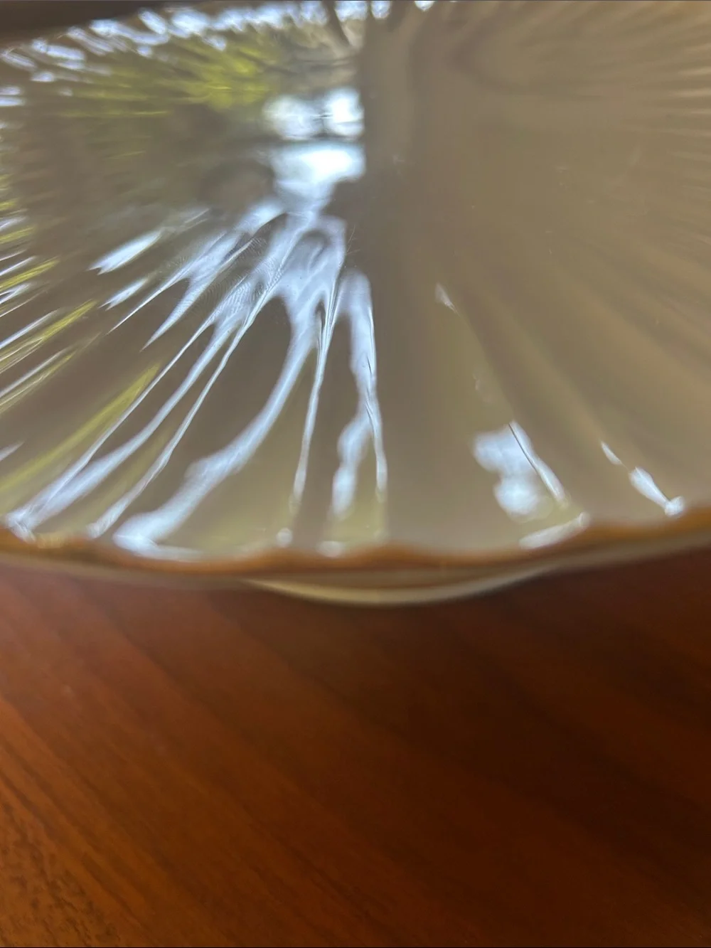 Lenox White Ceramic Pedestal Cake Stand with Gold Trim